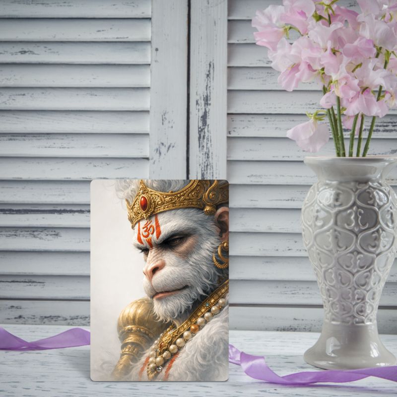 Acrylic Hanuman Photo Frame Tabletop for Temple, Office, Mandir, Gym & Home Decor Bedside Desk Decor Religious Frame Gift For Hanuman Bhakt